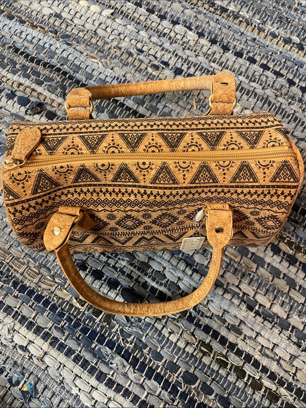 Tribal Cork Satchel in Natural Brown - Picture 2 of 6